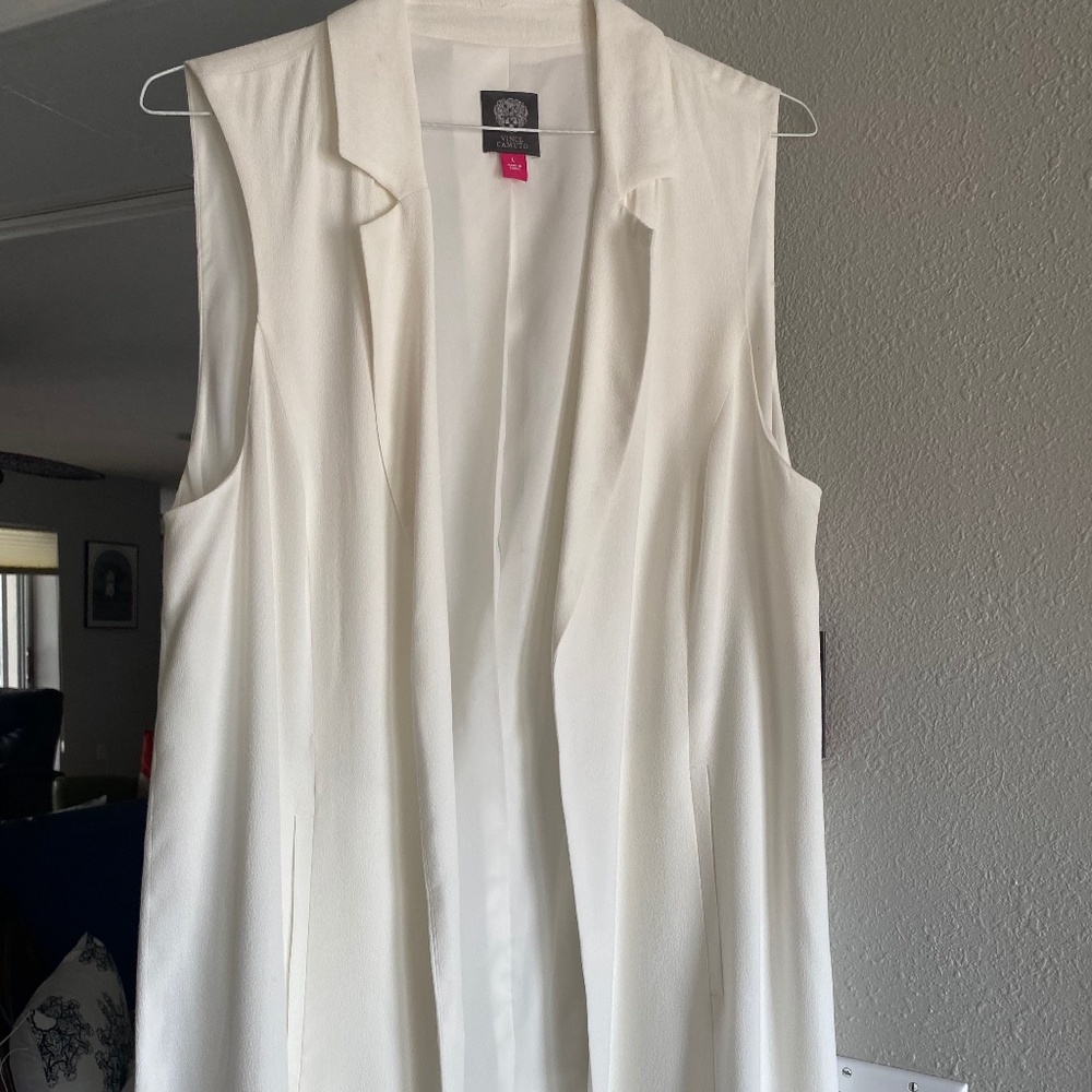 Vince Camuto long ivory vest